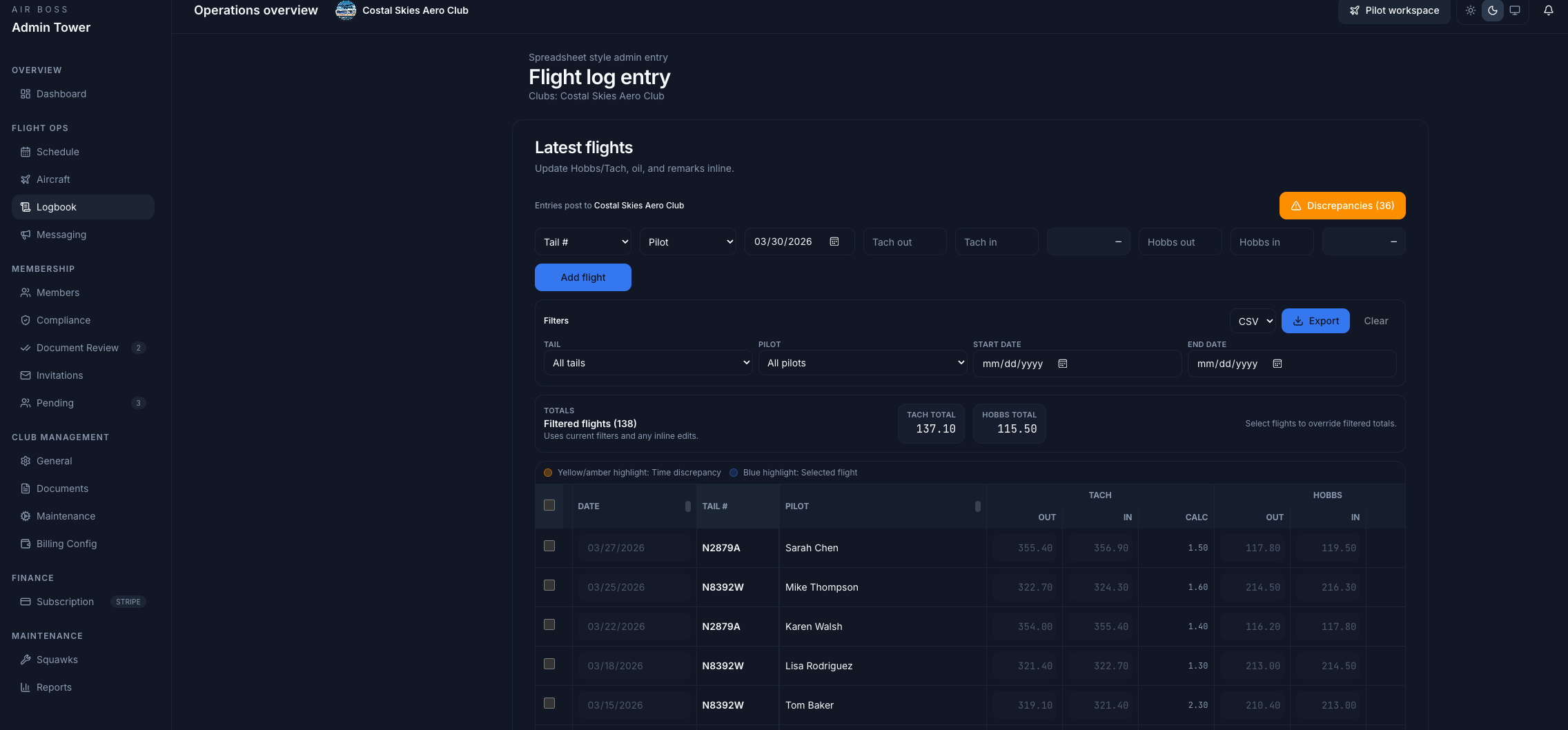 Flight Logs & Reports